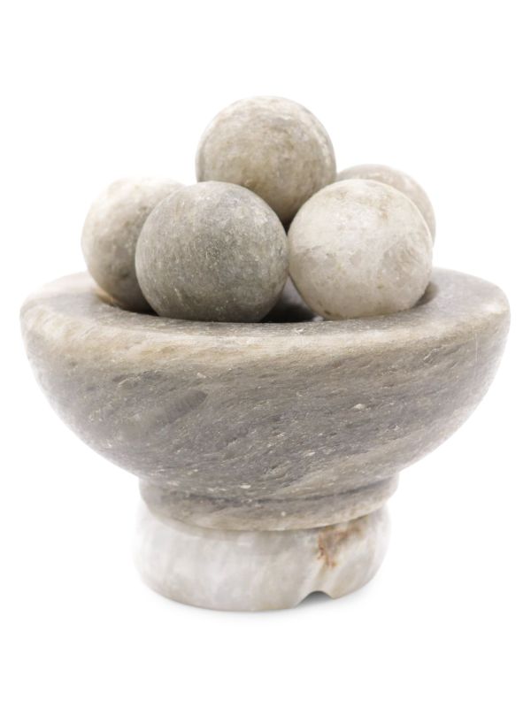 HIMALAYAN SECRETS Gray Himalayan Salt Bowl With Massage Balls